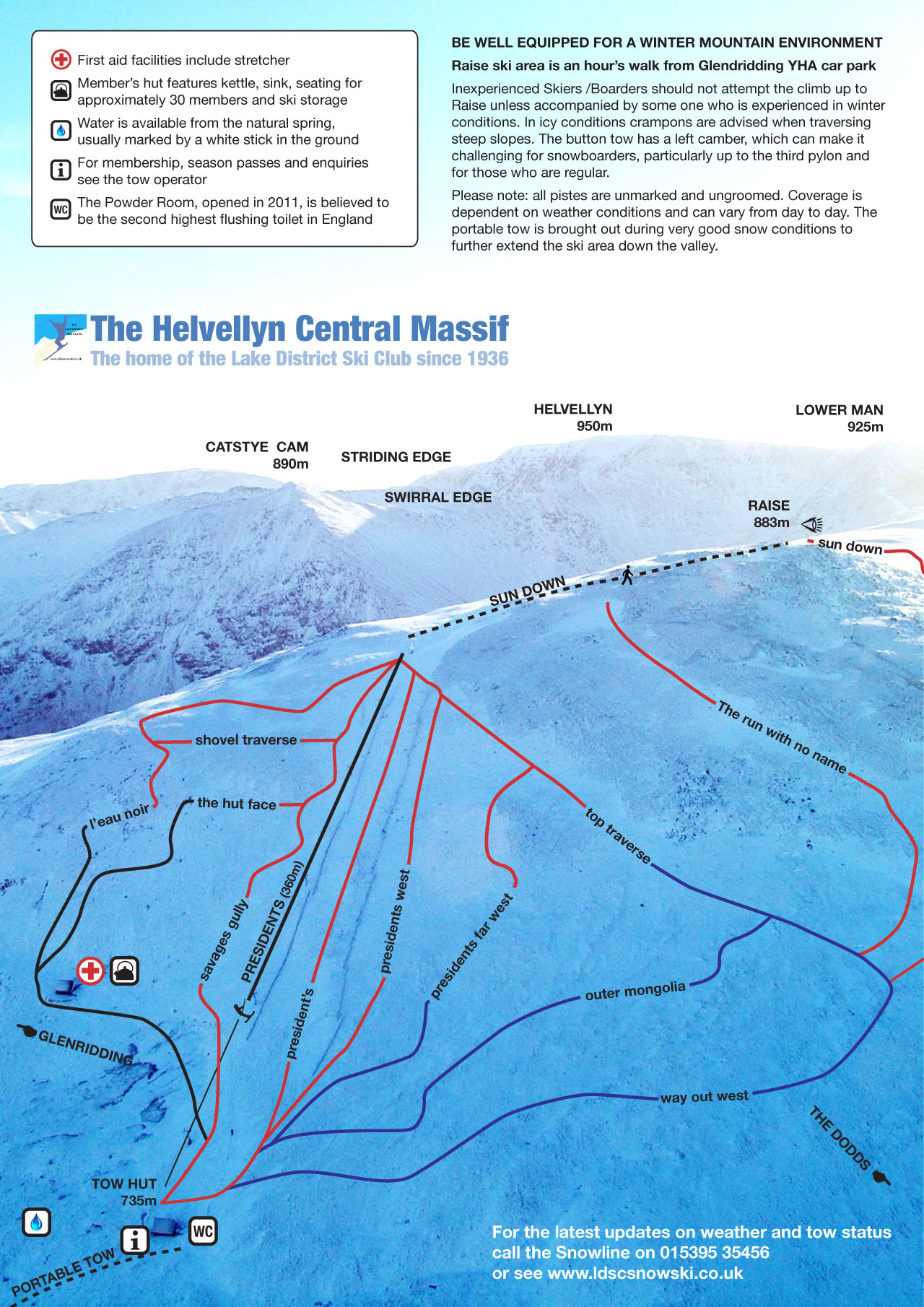 Lake District Ski Club Piste Map