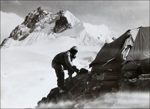 Edmund Hillary on Everest...