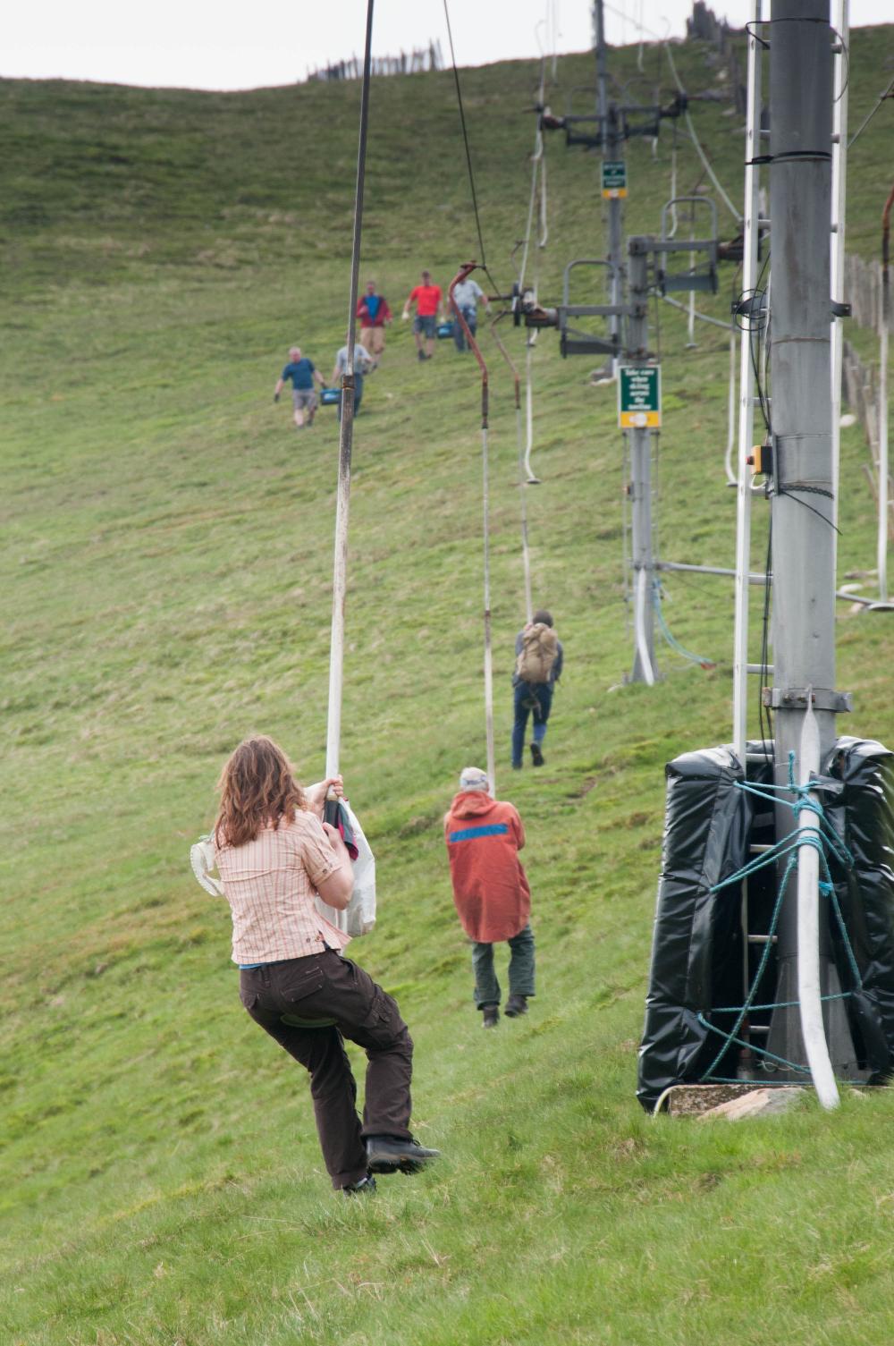 Webcam batteries come down, pylon painters go up