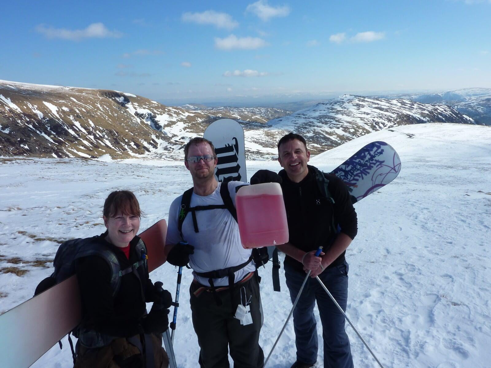 Emergency supplies of diesel being carried up...